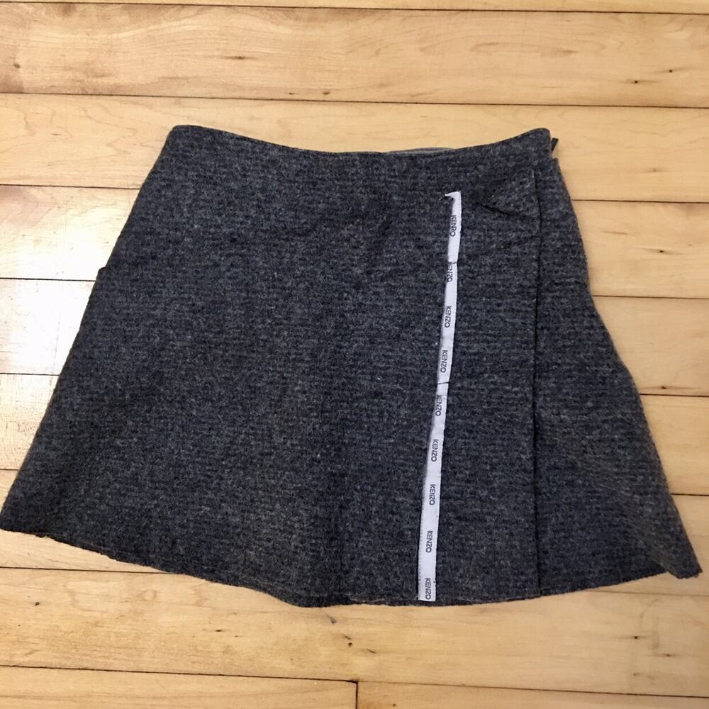 Kenzo Charcoal Grey Wool Skirt